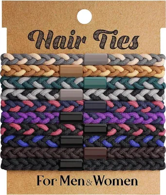 Image de 10 élastiques à cheveux tressés pour hommes, chignons cheveux bouclés épais, élastiques à cheveux hommes, pas de plis - Kaufland