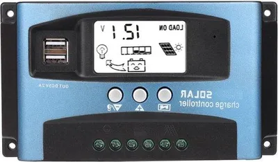 Zdjęcie produktu dla Regulator ładowania słonecznego 12 V/24 V, 100 A, ładowarka MPPT z wyświetlaczem LCD i dwoma portami USB