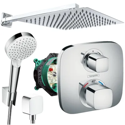 Produktbild von Hansgrohe und Jowi Unterputz Duschsystem Ecostat E Thermostat, Unterputz Duscharmatur mit Kopfbrause