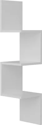 Image de Ṛgveda - Étagère, 25x25x105h cm Blanc, 4 Rayonnages