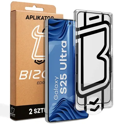 Produktbild von 2x Gehärtetes Glas mit Applikationsrahme für Galaxy S25 Ultra, Bizon Glass Aplikator Edge
