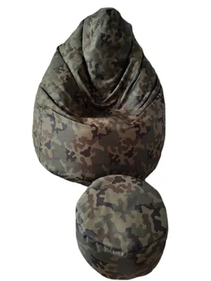 Produktbild von Sitzsack mit Hocker 100x75 Fußstütze Militär Grün
