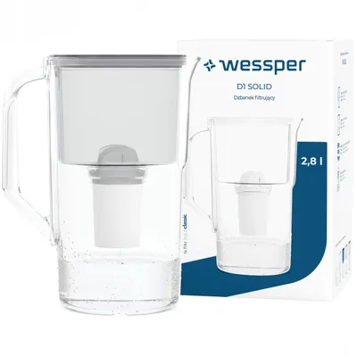 Imagen del producto de Jarra filtrante Wessper D1 SOLID, 2,8 litros, color gris, con 1 filtro aquaclassic