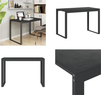 Productafbeelding van vidaXL Computerbureau zwart 110x60x73 cm, houtvezel - Computerbureau - Computerbureaus - Computerwerkblad - Computerwerkbladen