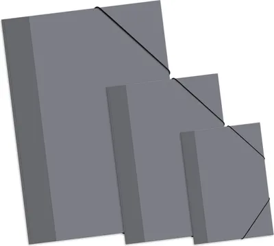 Produktbild von itenga Zeichenmappe A2 Sammelmappe A3 Gummizugmappe A4 Set GRAU