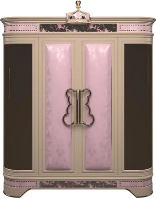 Produktbild von Casa Padrino Luxus Designer Kinderzimmer Kleiderschrank Rosa / Beige / Schwarz / Gold 200 x 60 x H. 250 cm - Kinderzimmer Möbel - Hotel Möbel - Luxus Qualität -  Italy