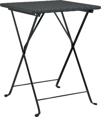 Obrázek produktu pro vidaXL Bistro stůl skládací černý 55x54x71 cm Poly ratan