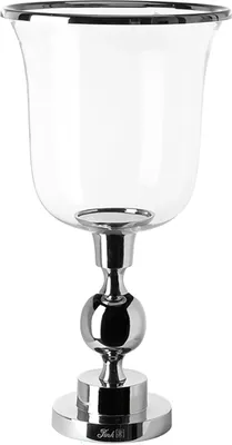 Produktbild von Fink SAMANTA, Windlicht, Windlicht mit Glas, Aluminium, vernickelt, Glas, glatt, silberfarben, L. 26 cm, B. 26 cm, H. 48 cm, D. 26 cm 146281