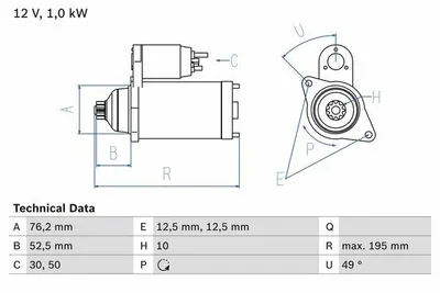 Produktbild von Anlasser von Bosch (0 986 020 220) Starter Startanlage Anlasser
