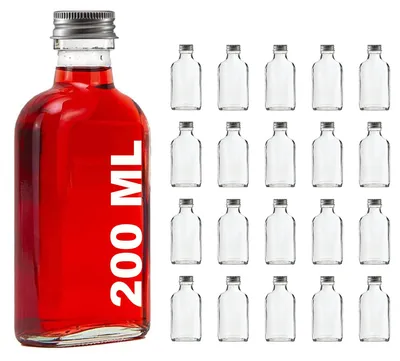 Leerglasflaschen 200 ml, 20er-Set, Schraubverschluss, klar, luftdicht