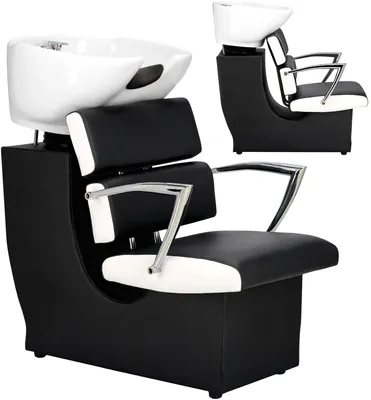 Zdjęcie produktu dla Myjnia myjka fryzjerska barberska Olga do salonu fryzjerskiego barberskiego ruchoma ceramiczna misa armatura bateria słuchawka