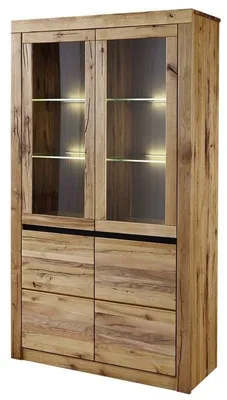 Image de MASSIVMOEBEL24 | Vitrine 105x42 Chênes sauvage et lombard huilé Bois naturel MONTREUX #101