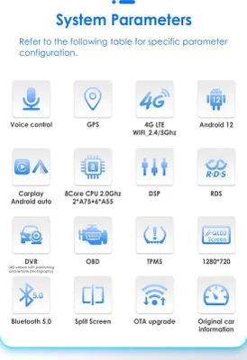 Imagen del producto de Reproductor multimedia para automóvil con sistema Android 13, pantalla de 9 pulgadas, GPS y procesador de 4 núcleos