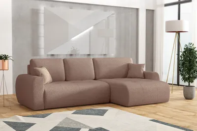 Produktbild von Emoebel24 Ecksofa mit Schlaffunktion und Bettkasten, Sofa L-form 280x102x87 cm UNO Braun