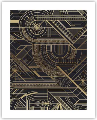 Produktbild von Poster - Poster ohne Rahmen - Ornament Gold Schwarz - 40x50 cm - Wand Bild - Wanddeko - Wandbilder - Kunstposter - Wandposter - Bilder - Kunstdruck - Wanddekoration - Wandbild - P2XPA40x50-4522
