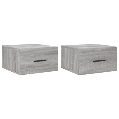 Zdjęcie produktu dla vidaXL Szafki nocne ścienne 2 szt. Szara Sonoma 35x35x20 cm