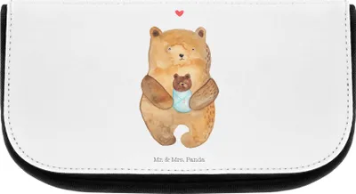 Produktbild von Mr. & Mrs. Panda Waschbeutel Bär Baby - Weiß - Geschenk, Geburt, Mutter, Eltern, Geburtstag, kulturtäschchen, Teddy, kosmetik organizer, Kulturbeutel, kosmetiktäschchen