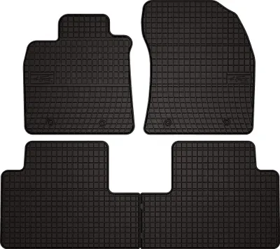 Produktbild von Gummifußmatten passend für Toyota Avensis III T27 (Kombi, Liftback, Limousine, Bj. 2009-2018) – schwarz, passgenau, mit Befestigungen set 4 Stk. - Gummi-Automatten