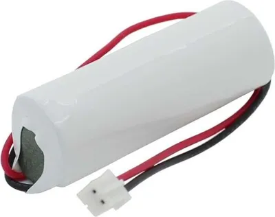 A single battery with wires and a connector.