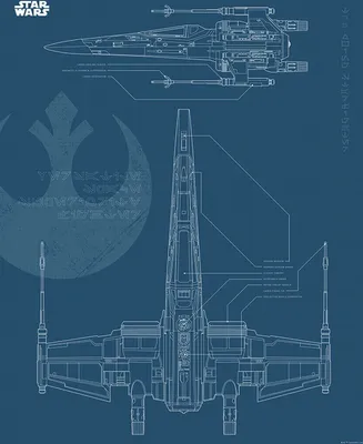 Produktbild von Disney Poster Star Wars X-wing Dunkelblau - 611686 - 40 x 50 cm