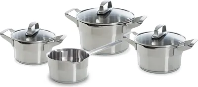 Obrázok produktu pre BK COOKWARE B4431.004 BK Premium+ 4-dielna sada panvíc (nerezová oceľ 18/10, sklo)