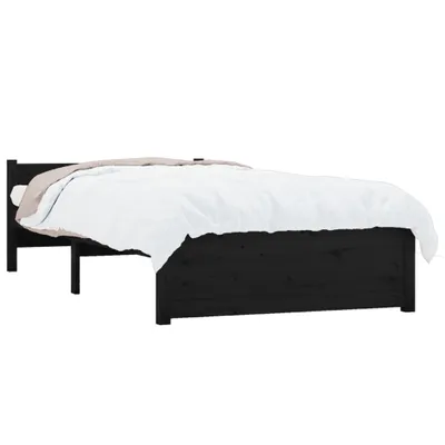 Produktbild von vidaXL Massivholzbett Schwarz 90x200 cm