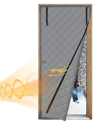 Zdjęcie produktu dla Magnetyczna termoizolacyjna zasłona do drzwi - 90 x 210 cm, wodoodporna i wiatroodporna