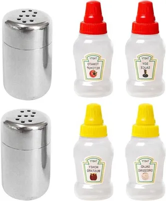Produktbild von Peper- und Salzstreuer Plus - 4 Mini-Streuer | Salz- und Pfefferdosen mit Deckel | Reis-Salzstreuer | Mini-Salzstreuer für unterwegs
