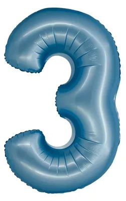 Obrázok produktu pre Fóliový balón číslo 3, modrý matný, 76 cm, GoDan