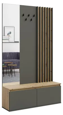 Produktbild von Masseno Garderobe-Set ORTHOS 119,6/202,134 Modern Garderobenschrank Eiche Artisan