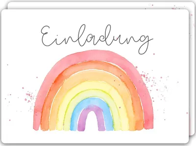 Produktbild von Einladungskarten für Kindergeburtstage (A6) - Regenbogen-Design - Party-Einladungen für Kinder - Geburtstag - Für Jungen