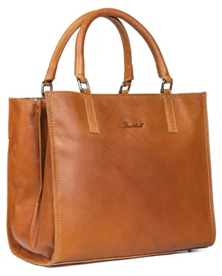 Produktbild von Benthill Damen Tasche aus Echt-Leder - Shopper aus Rindsleder - Handtasche mit Reißverschluss - Schultertasche / Ledertasche - Vintage Umhängetasche