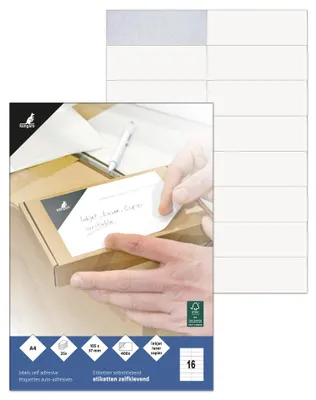 Productafbeelding van Etiket ILK Kangaro 105x37mm doos 25 vel 16 etiketten per vel