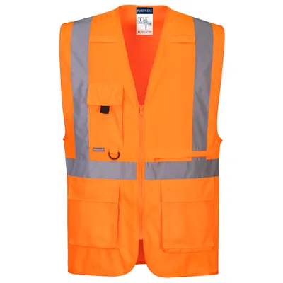 Produktbild von Portwest C357 Warnschutz-Exekutiv-Weste mit  großen Taschen Orange Gr. XXL