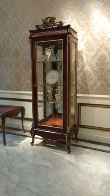 Produktbild von Vitrine Glas Schrank Wohnzimmer Schaufenster 1türige Vitrinen Barock Rokoko E70