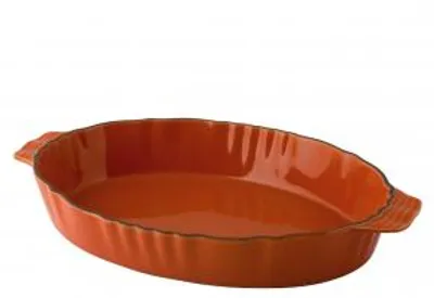 Produktbild von Orangerunde Schüssel aus Steinzeug, geschliffen, Durchmesser 31 cm