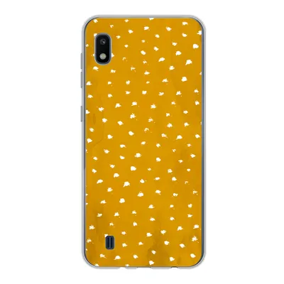 Produktbild von MuchoWow® Handyhülle Schutzhülle Hülle für Samsung Galaxy A10 Tupfen - Orange - Weiß Silikon Softcase Handy Hülle - Schutzhülle