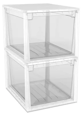 Aufbewahrungsboxen-Set, transparent, 2 Stück, 39,6x52x33,9 cm