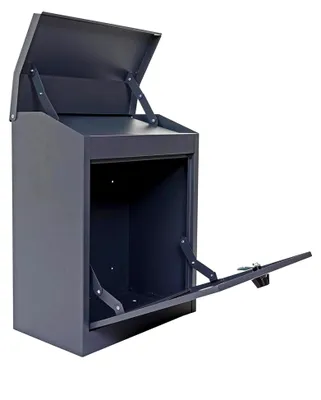 Produktbild von XXL Briefkasten, Firmenbriefkasten, abschließbar pulverbeschichtet 52x44x25cm - anthrazit-schwarz