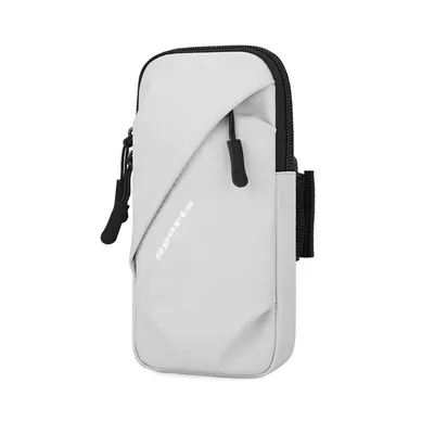 Imagen del producto de Funda para teléfono con correa para el brazo, modelo unisex, universal, para deportes. Funda impermeable para el brazo, color gris