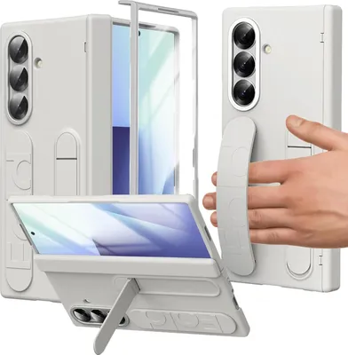 Obrázek produktu pro Pouzdro s popruhem na Samsung Galaxy Z Fold 7 vestavěnou ochranou displeje, stojánkem a ochrana pantu Bílý