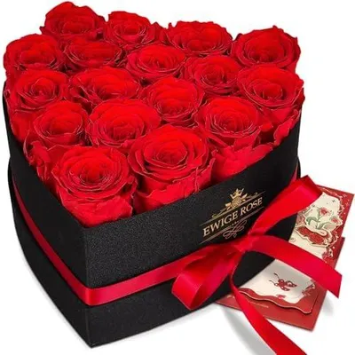 Produktbild von 17 Infinity Rosen, Ewige Rot Rose Geschenke für Frauen, Konservierte Rose in Herzbox für Frauen Mutter zum Geburtstag Jahrestag Valentinstag Muttertag Weihnachten Hochzeitstag Rosenbox