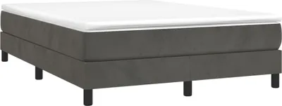 Obrázok produktu pre vidaXL Box spring bed frame dark grey 140x190 cm velvet