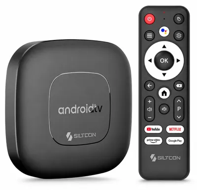 Produktbild von Siltcon® Android TV Box 4K & 8K HDR – 16GB, Dualband-WLAN, Bluetooth – Schwarz