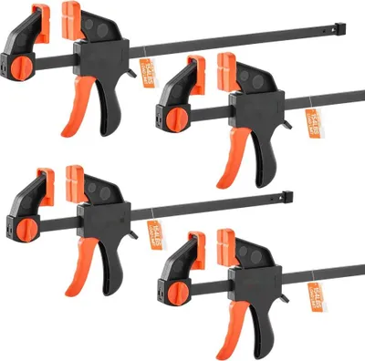 Obrázek produktu pro 4 x tyčové svorky pro práci se dřevem 30,48/15,24 cm - jednoruční svorka F-svorka - nářadí pro práci se dřevem a tesařské práce