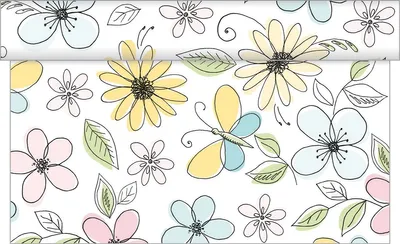 Produktbild von Sovie HOME Tischläufer Nikita aus Linclass® Airlaid 40 cm x 4,80 m, 1 Stück - Tischband Floral Blüten Frühling Sommer