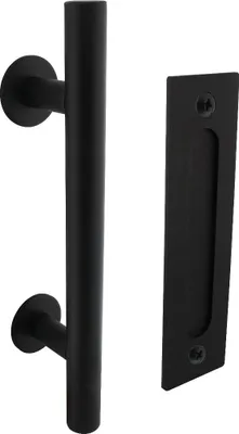 Produktbild von Intersteel Türgriff T-Form Ø25x305 mm mit Griffmuschel 220x60 mm Schwarz