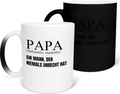 Produktbild von 22Feels Zaubertasse Papa Geschenk Vatertag Vater Definition Geburtstag Kaffeetasse Farbwechsel Männer Weihnachten Haferl Geschenkidee Bürotasse