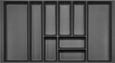 Produktbild von ORGA-BOX II Besteckeinsatz Tiefe 462 mm, Höhe 50,5 mm für Nobilia Küchen Canvas-Struktur anthrazit Breite 809 mm für Schubladen 900 mm
