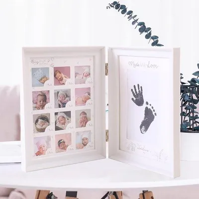 Produktbild von Famanu Babyfotorahmen Set - Hand- und Fußabdruck Kit für Neugeborene